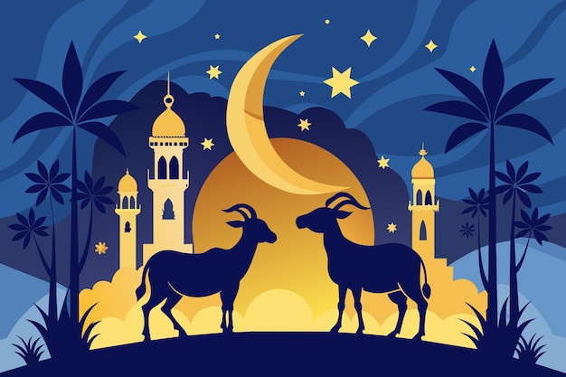 ilustração de eid aladha ilustração de cabra