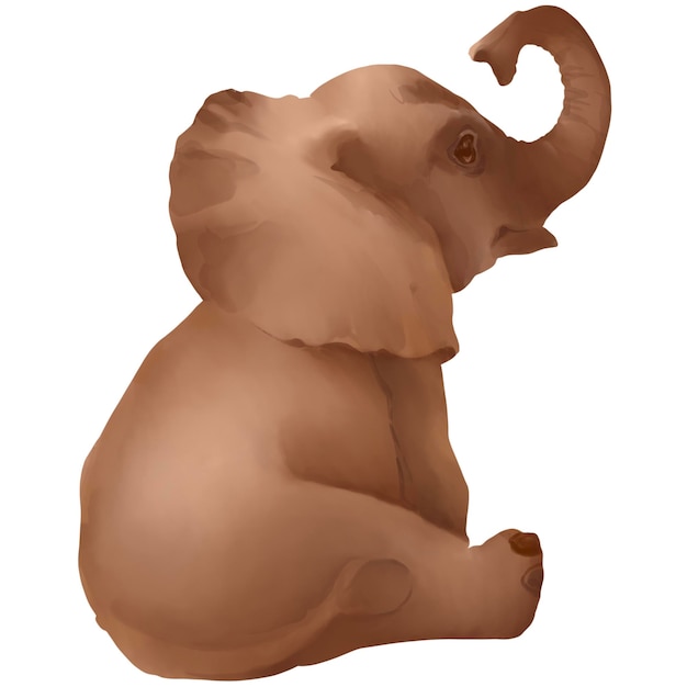 Ilustração de elefante para crianças em fundo branco