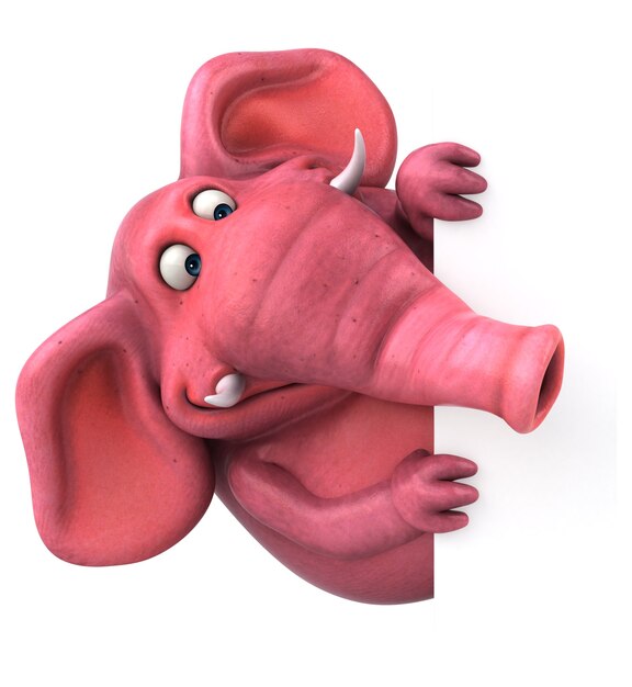 Ilustração de elefante rosa