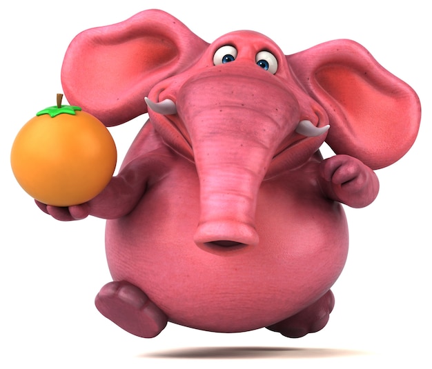 Ilustração de elefante rosa