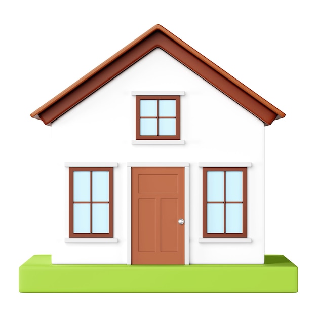 Ilustração de elementos de modelo de casa PNG 3D de fundo transparente