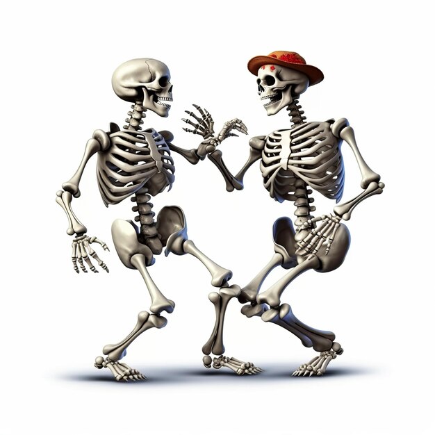 Foto ilustração de esqueleto dançante