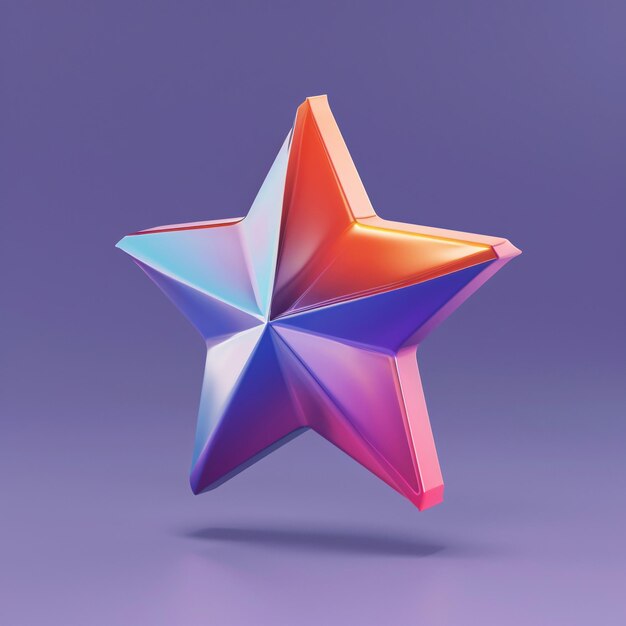 Ilustração de estilo 3D de estrelas multicoloridas ilustração de conceito de férias 3D ilustração para birthda