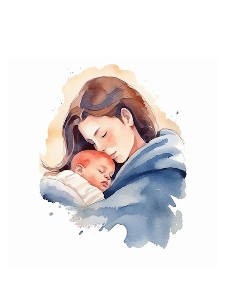 Ilustração de estilo aquarela de dia das mães