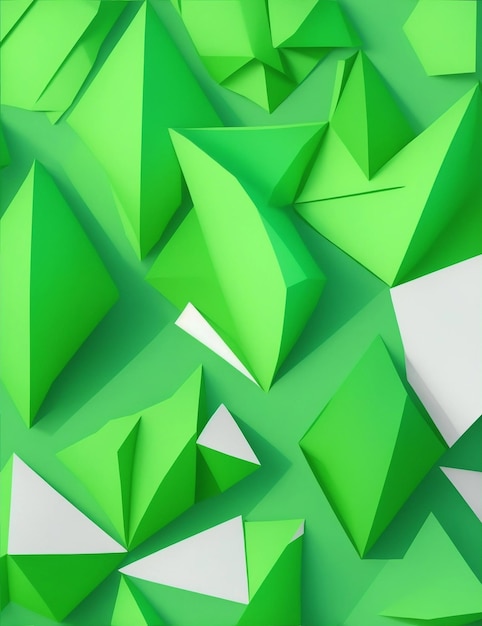 ilustração de estilo baixo poli de papel de fundo verde