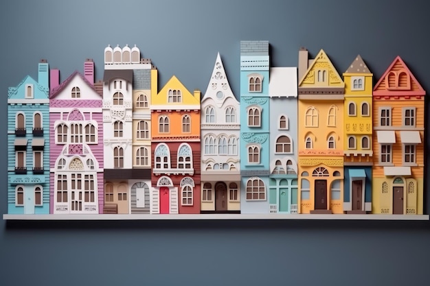 ilustração de estilo de arte de papel de cidade vibrante