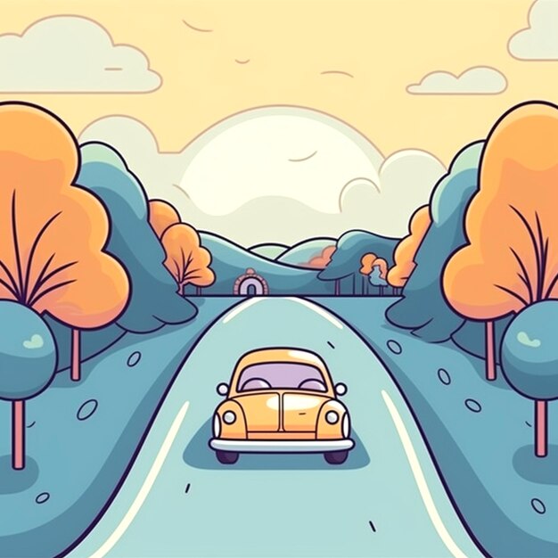 Ilustração de estrada