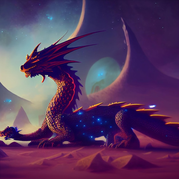 Ilustração de fantasia de dragão