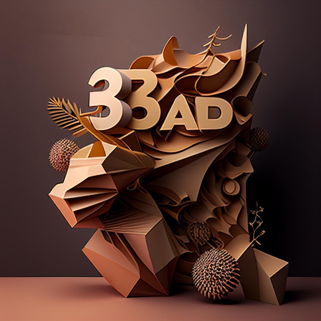 Ilustração de fantasia moderna abstrata brilhante 3D