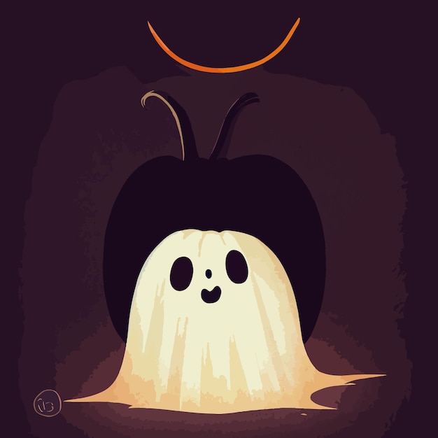 Foto ilustração de fantasma de halloween bonito desenho animado fantasma de halloween