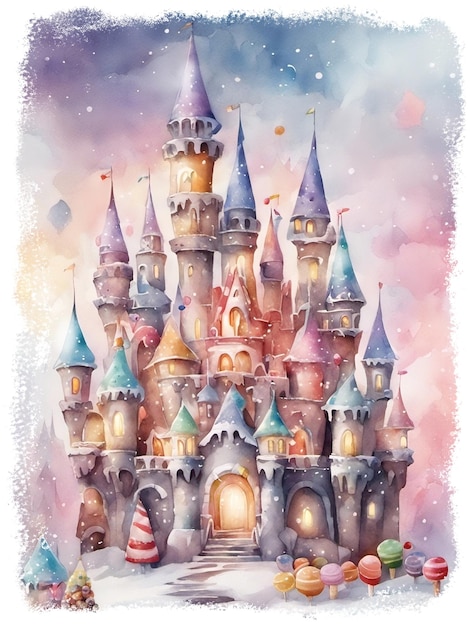 Foto ilustração de fantasy candy castle