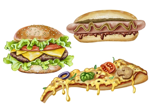Ilustração de fast food
