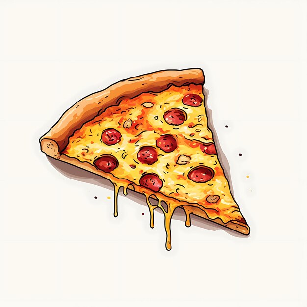 Ilustração de fatias de pizza em fundo branco