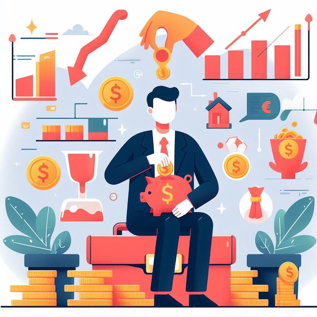 Foto ilustração de finanças e investimentos