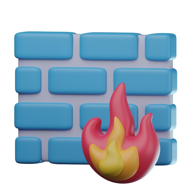 Ilustração de firewall 3D