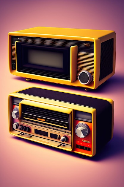 Ilustração de fita de rádio antiga retrô dos anos 80