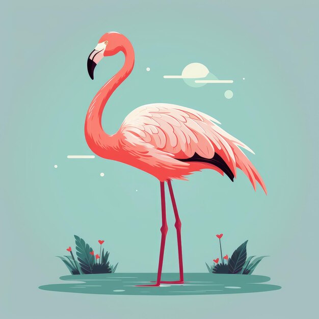 Ilustração de flamingo imagem gerada por ia