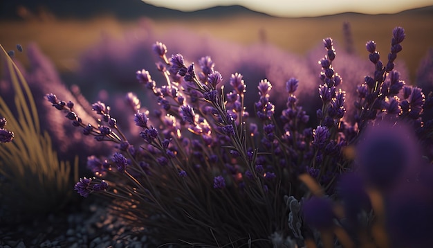 Ilustração de flor de lavanda. IA generativo.