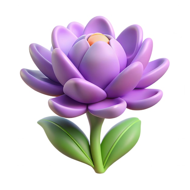 Ilustração de flor de lótus púrpura vibrante com pétalas de gradiente suave símbolo de pureza e beleza na natureza isolada em fundo branco