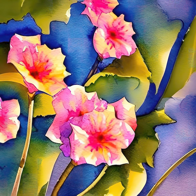 Ilustração de flor em aquarela de textura grunge
