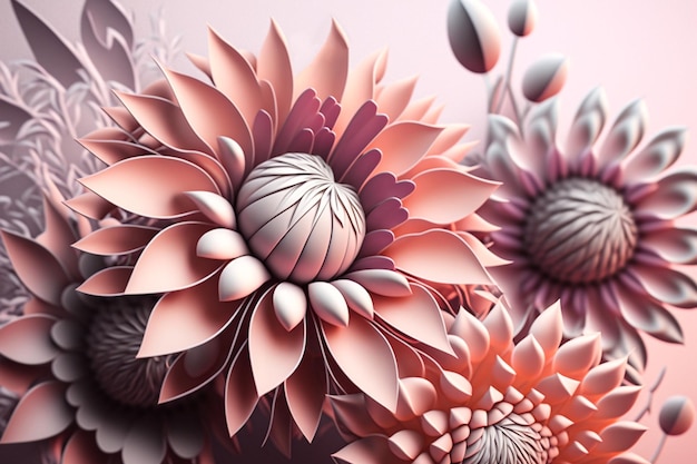 Ilustração de flor realista de mate rosa de beleza Generative AI