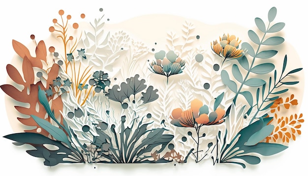 Ilustração de flores de inverno em aquarela IA generativa