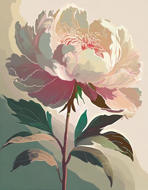 Ilustração de flores de peônia