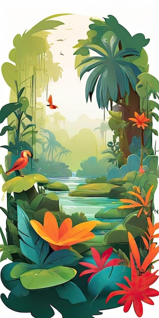 Ilustração de floresta tropical