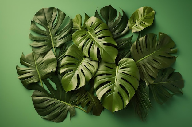 Ilustração de folhas de monstera ia generativa