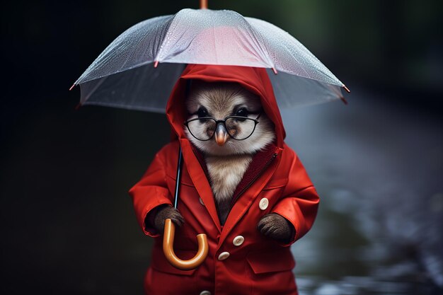 Foto ilustração de fotografia de foco suave classicismo um patinho em um ai generativo