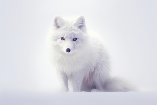 Ilustração de fotografia de velocidade de obturador lenta raposa branca