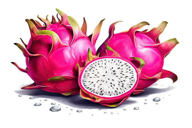 Ilustração de fruta do dragão Ilustração da fruta Inteligência Artificial Gerativa