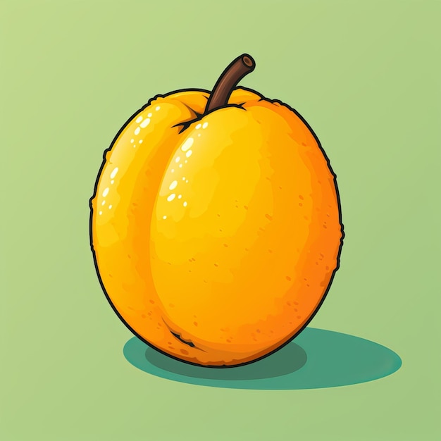 Ilustração de fruta laranja em estilo de romance gráfico