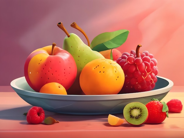 Ilustração de frutas planas