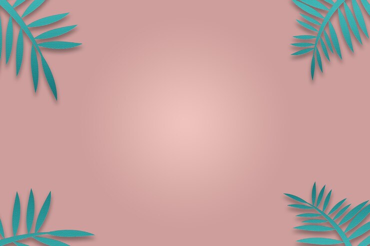 Ilustração de fundo abstrato de plantas coloridas em rosa pastel