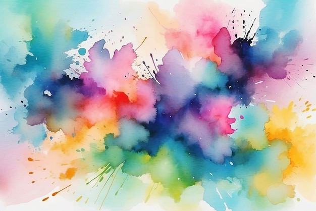 Ilustração de fundo abstrato em aquarela difusa e colorida