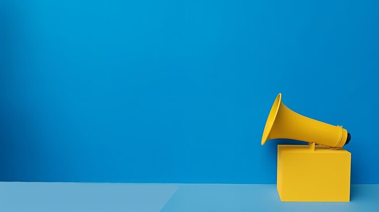 Foto ilustração de fundo amarelo do megafone ai generativexa