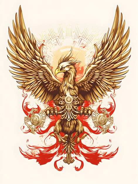 Ilustração de fundo da celebração do 78o Dia da Independência da Garuda Indonésia