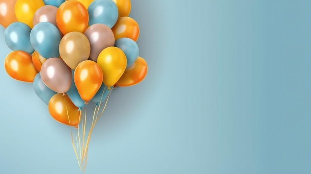Ilustração de fundo de aniversário de balão AI GenerativexA