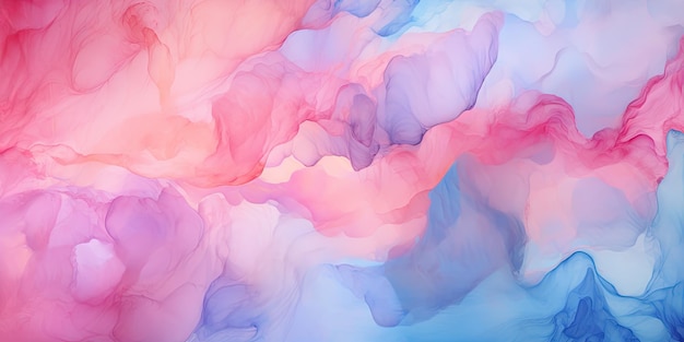 Ilustração de fundo de aquarela abstrata de cor azul-rosa pastel suave com textura de papel mármoreado líquido textura de bandeira