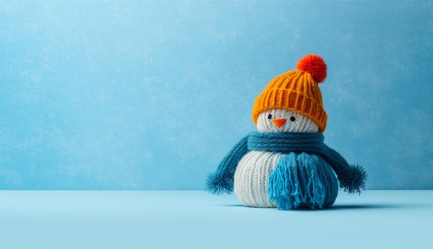 Ilustração de fundo de boneco de neve bonitinho AI GenerativexA