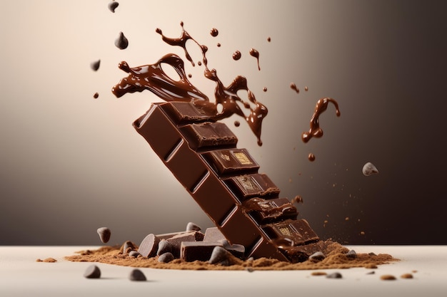 Ilustração de fundo de chocolate AI GenerativexA