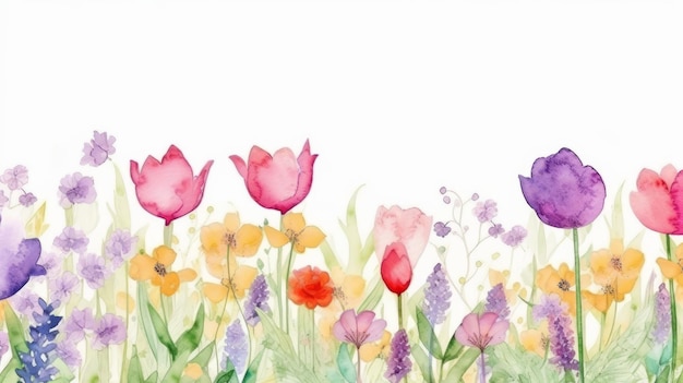 Ilustração de fundo de flor em aquarela AI GenerativexA