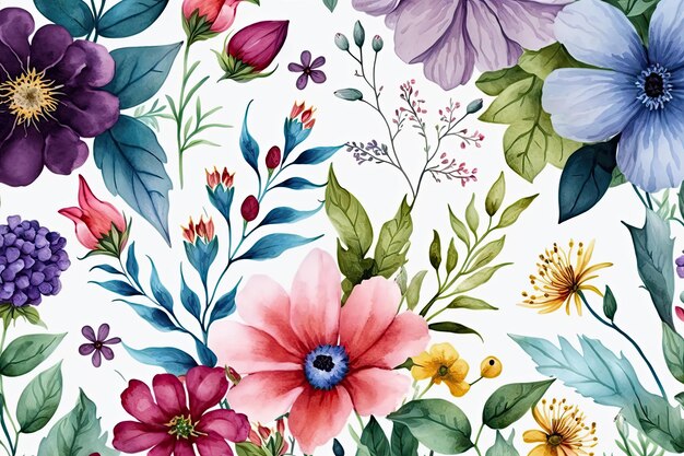 Ilustração de fundo de flor em aquarela AI GenerativexA