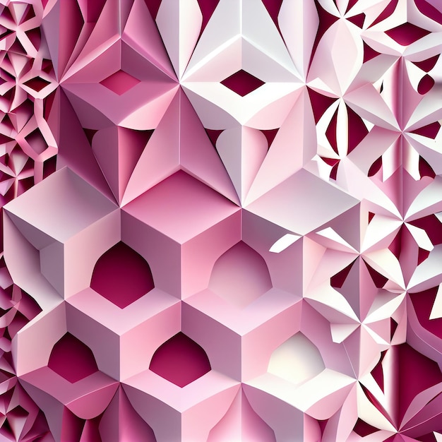 Foto ilustração de fundo de formas geométricas rosa modernas ia generativa