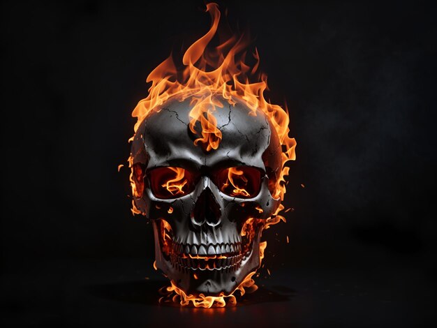 Ilustração de fundo de Halloween de Burning Skull