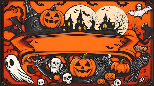 Ilustração de fundo de Halloween em estilo vetorial