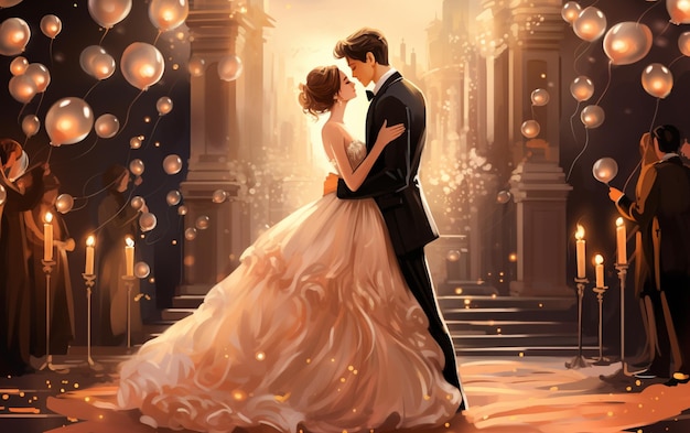 Ilustração de fundo de luxo de casamento