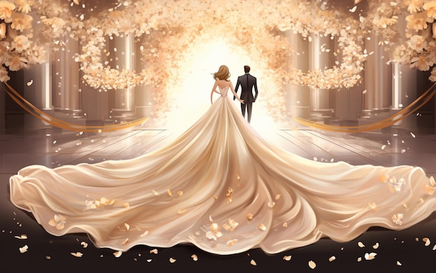 Ilustração de fundo de luxo de casamento