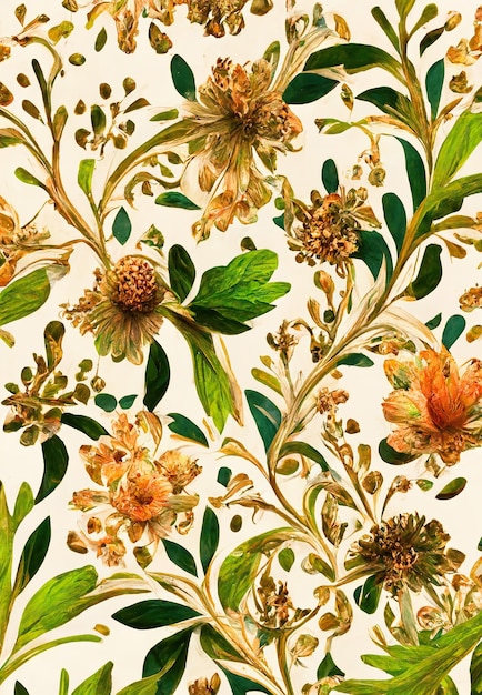 Ilustração de fundo de padrão de flor de ouro